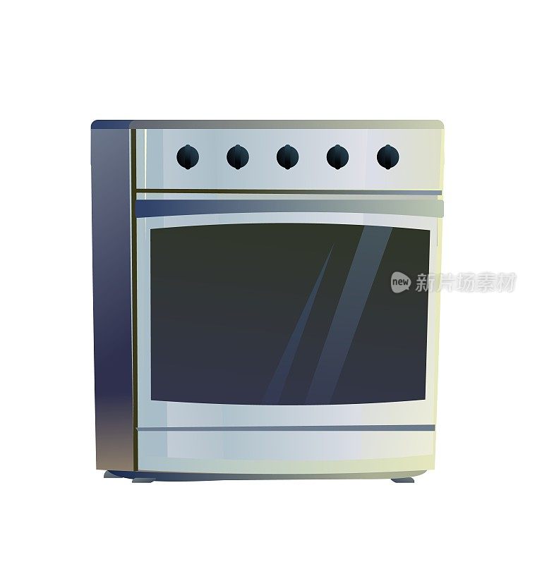 煤气炉或电炉。厨房设备。厨房设备。插图是孤立的白色背景。向量