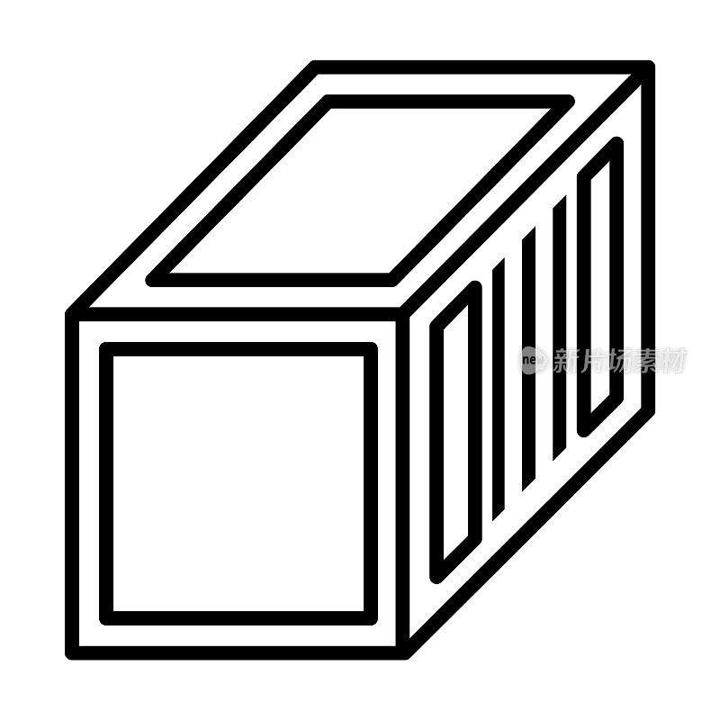 容器的图标。瘦线性容器轮廓图标孤立的白色背景。直线矢量容器符号，网页和移动的符号。