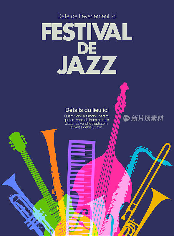 爵士音乐节海报-法语
