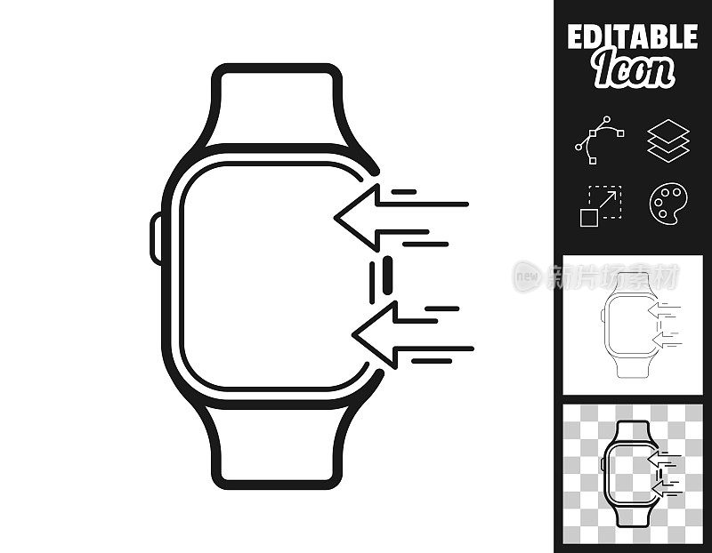 送到smartwatch。图标设计。轻松地编辑