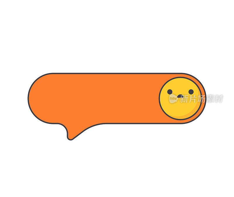 可爱的表情符号在讲话或思想泡沫