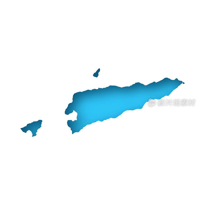 东帝汶地图-白纸，蓝色背景