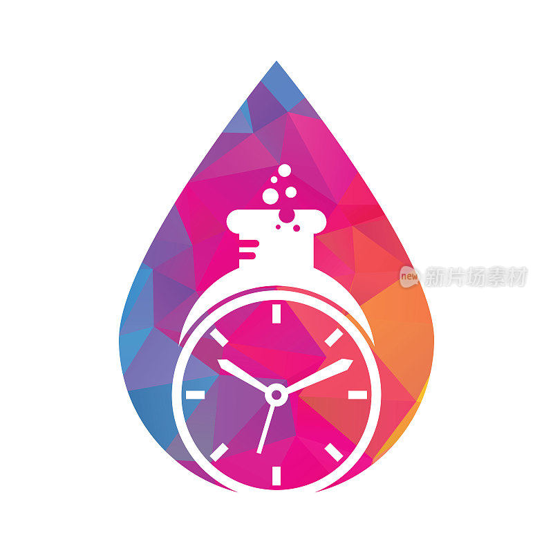 时间实验室drop形状概念标志矢量设计。