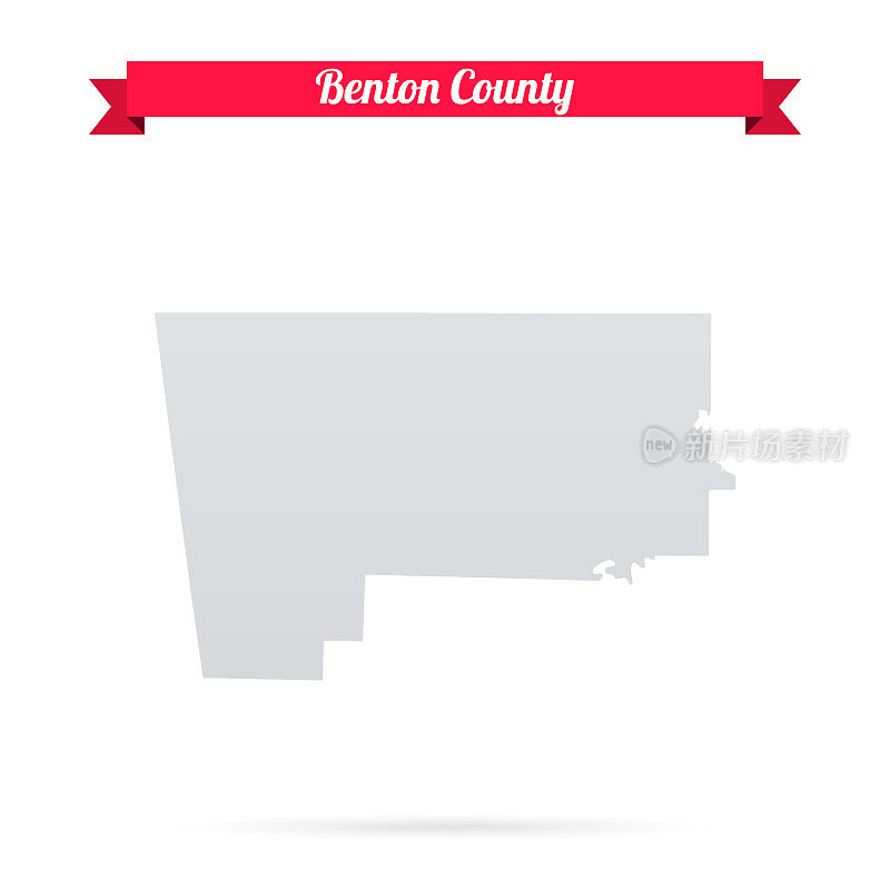 阿肯色州本顿县。白底红旗地图