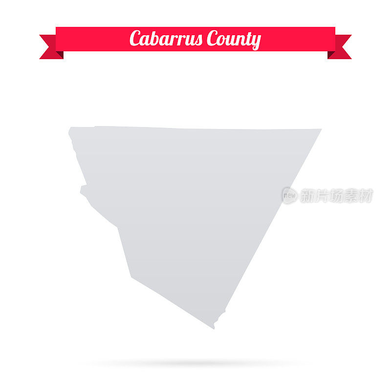 北卡罗莱纳州的卡巴鲁斯县。白底红旗地图