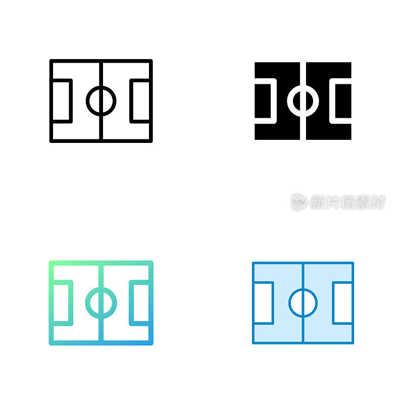 足球场通用简单固体图标。本图标设计适用于信息图、网页、移动应用、UI、UX和GUI设计。