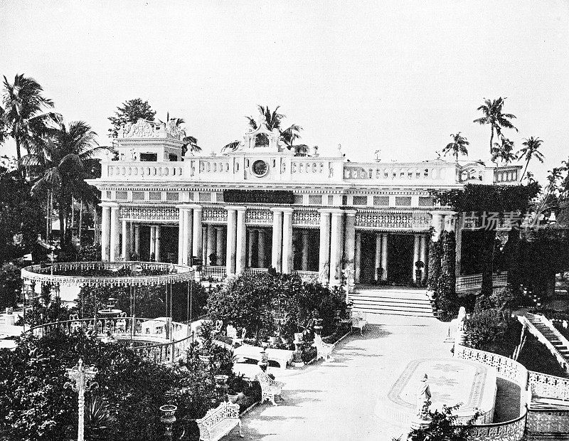 1895年印度的人物和地标:加尔各答耆那教寺庙花园