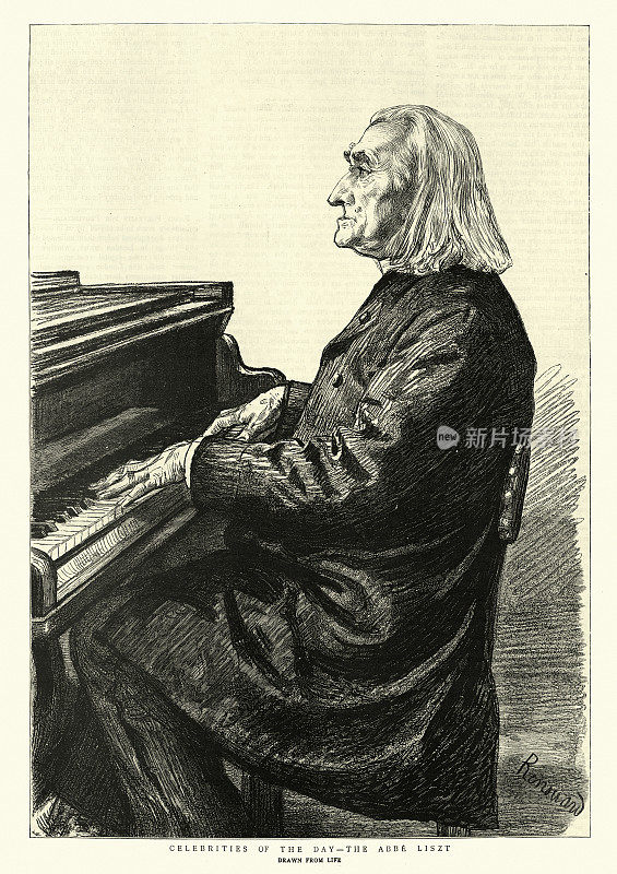 匈牙利作曲家、钢琴家弗朗兹・李斯特的肖像，1886年