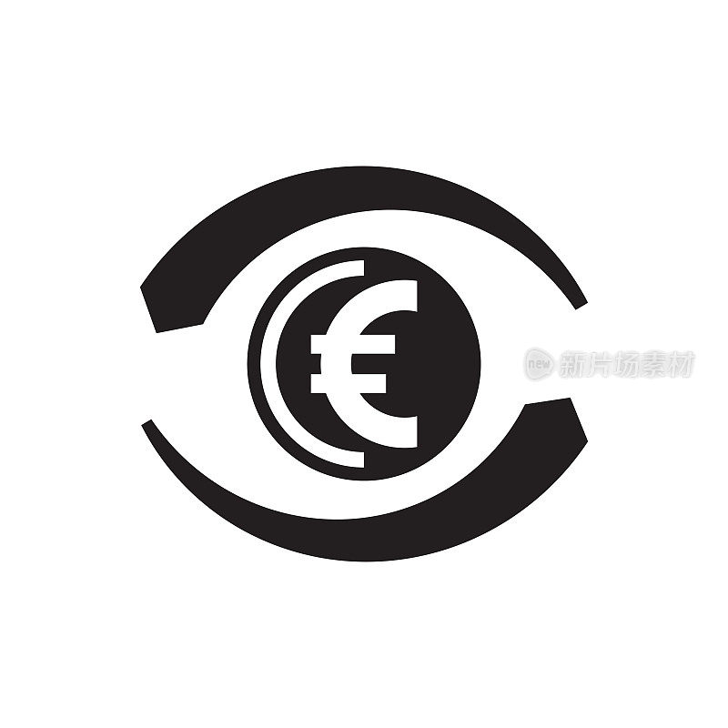 欧元硬币图标(矢量图)