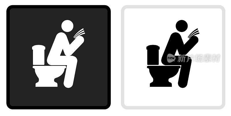 男人上厕所图标上的黑色按钮与白色翻转