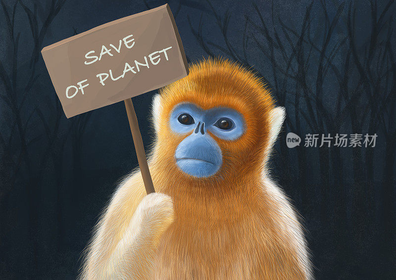 一只金丝猴请求拯救地球
