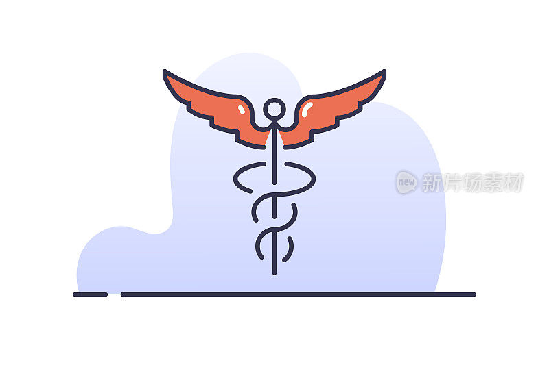 Caduceus符号现代平面图标概念设计