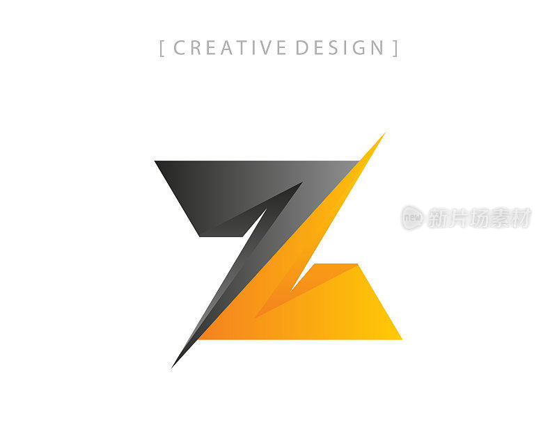 现代Z的标志。创意Z字母技术logo模板矢量logo设计。