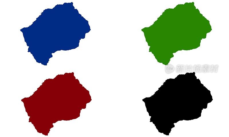 南非莱索托国家地图剪影