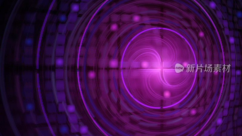 数字屏幕和led灯,霓虹灯圈和螺旋。