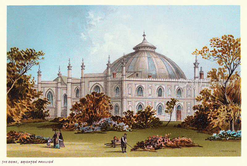 布莱顿皇家亭子圆顶，19世纪印度撒拉逊复兴建筑