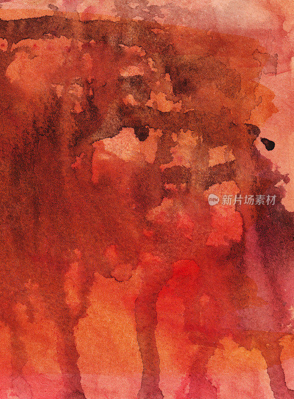 手绘纹理背景与水彩和墨水