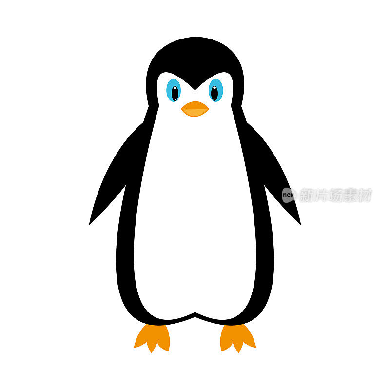 卡通企鹅在白色的背景