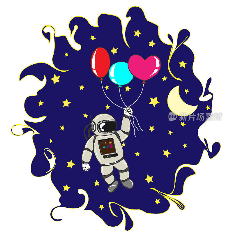 宇航员乘气球飞行