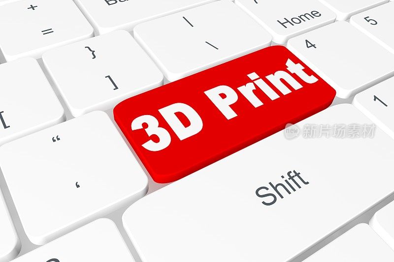3D键盘上的“3D打印”按钮