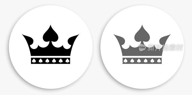 皇冠黑白圆形图标