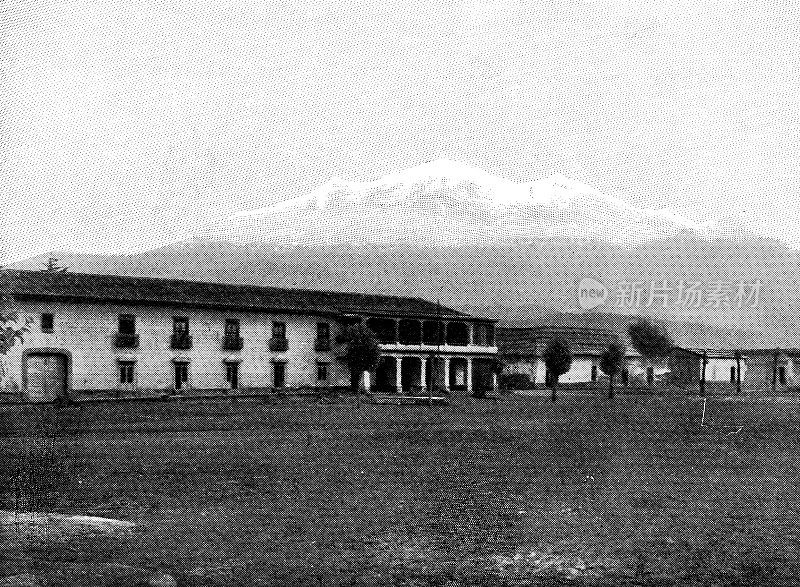 墨西哥普埃布拉的伊兹塔奇瓦特山——19世纪