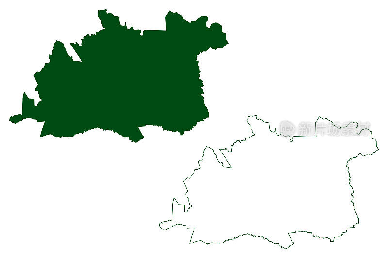 罗萨里奥市(自由和主权州奇瓦瓦，墨西哥，美国墨西哥)地图矢量插图，潦草素描罗萨里奥地图