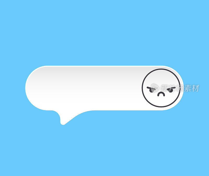 可爱的表情符号在讲话或思想泡沫