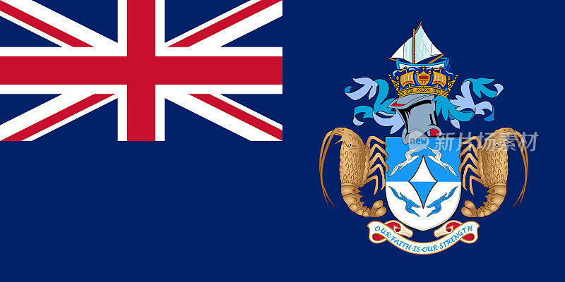 特里斯坦-达库尼亚岛英国海外领地旗帜。