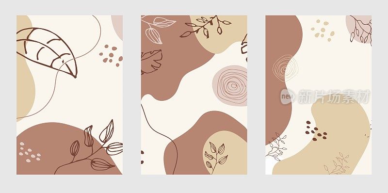 集现代花卉矢量彩色粉彩抽象背景