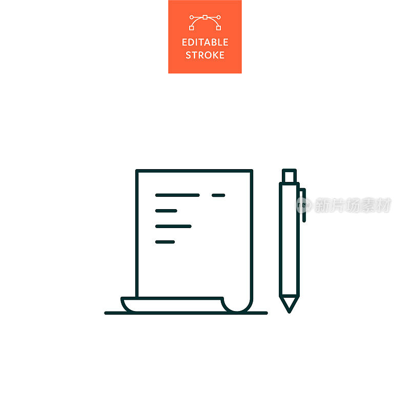 带有可编辑笔画的字母线图标。Icon适用于网页设计、移动应用、UI、UX和GUI设计。