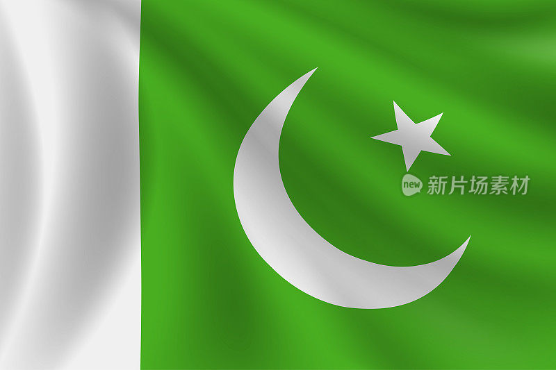 巴基斯坦国旗。巴基斯坦国旗。矢量标志背景。股票插图