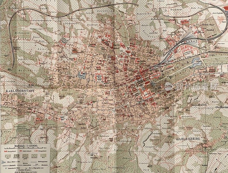 斯图加特，1895年地图