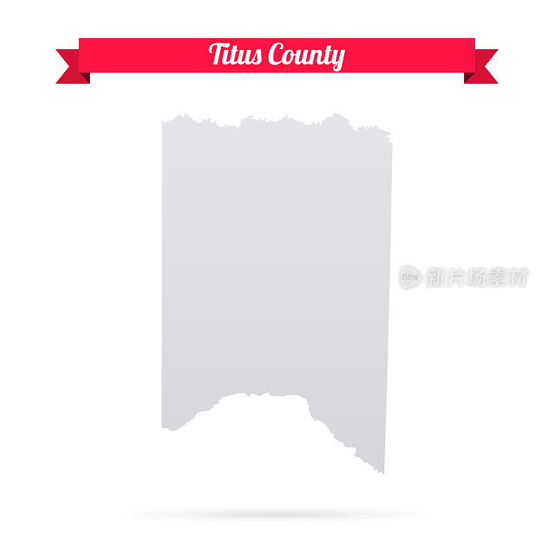 得克萨斯州提图斯县。白底红旗地图