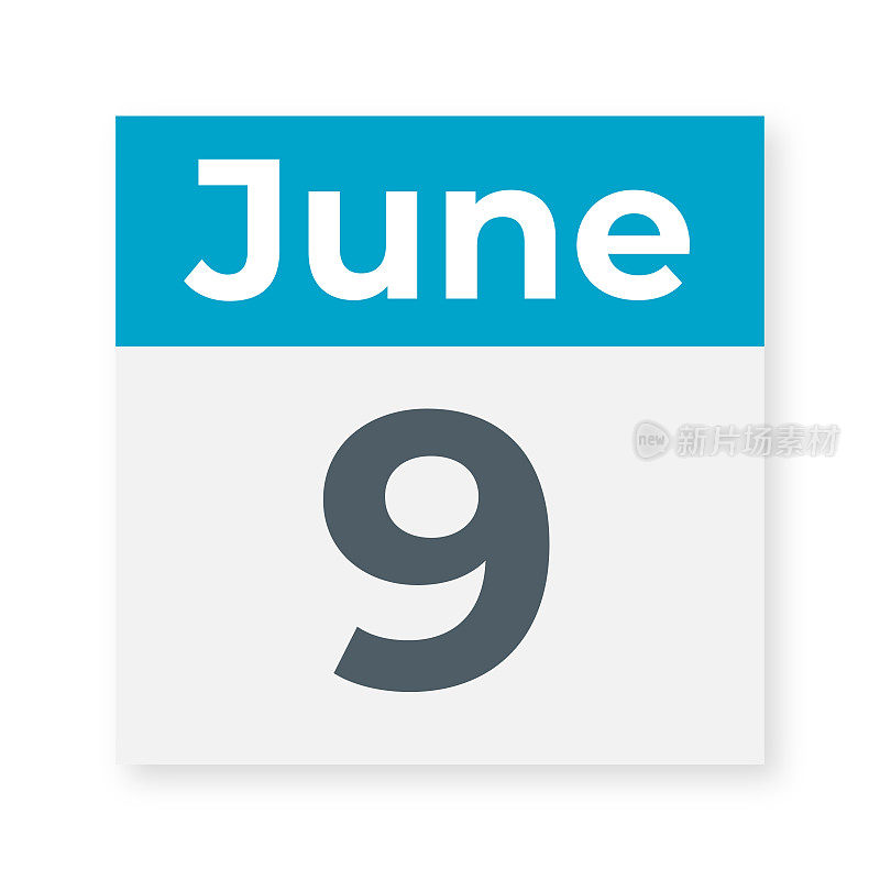 6月9日――日历页。矢量图
