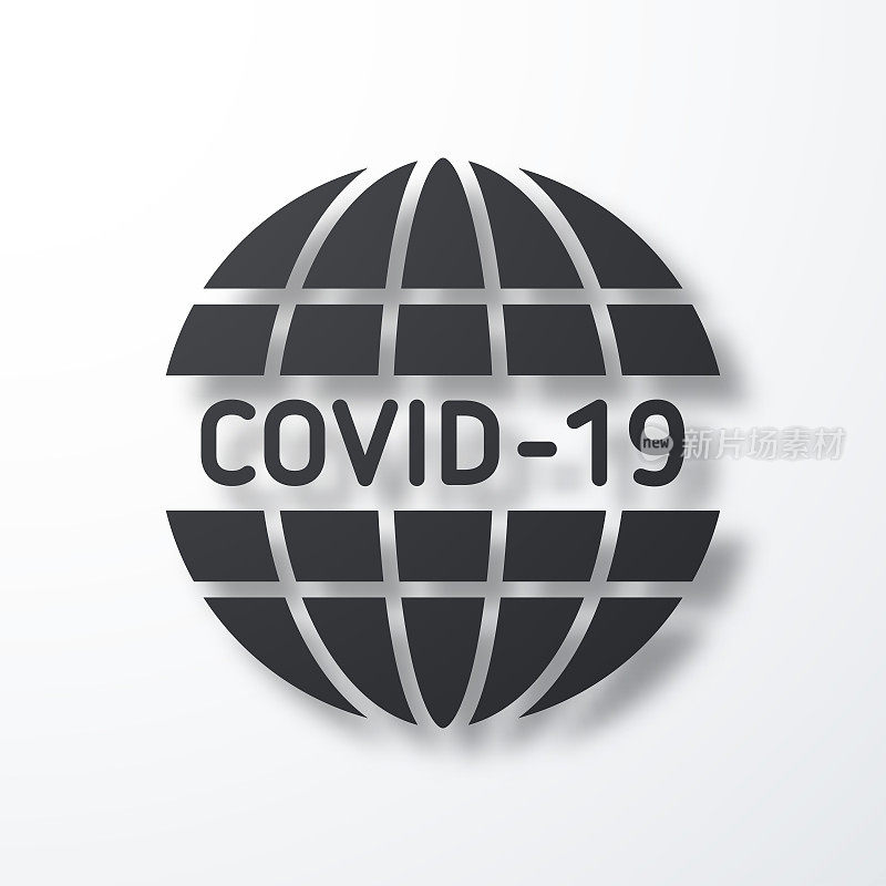 全球Covid-19大流行。白色背景上的阴影图标