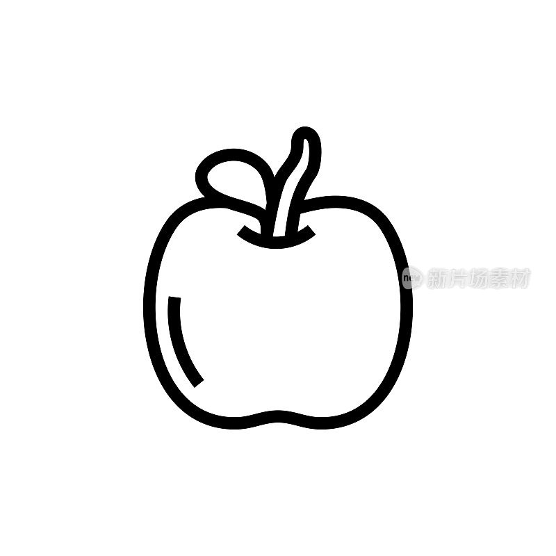 苹果水果线图标