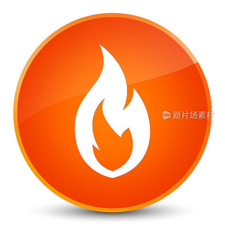 火焰火焰图标优雅的橙色圆形按钮