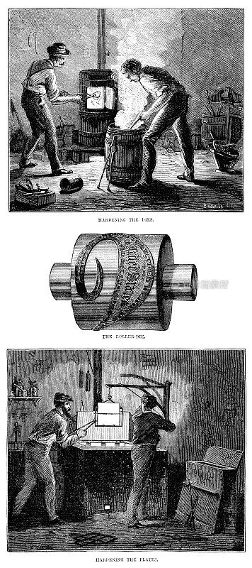 维多利亚时代的钞票印刷――使模具和印版硬化