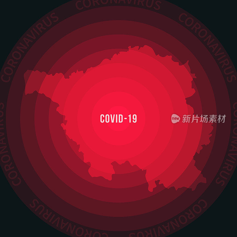 萨尔州COVID-19传播地图。冠状病毒爆发