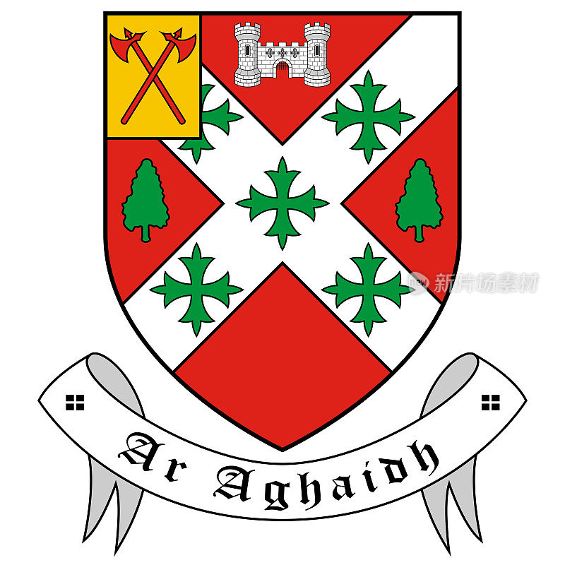 爱尔兰梅奥郡的卡塞尔巴盾徽