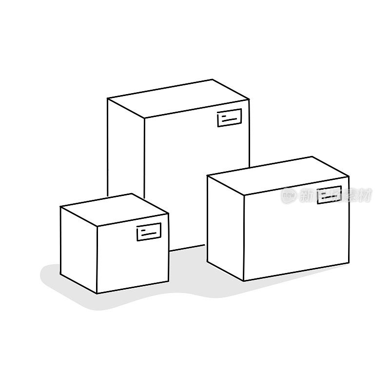 交付盒矢量插图在一个平坦的风格