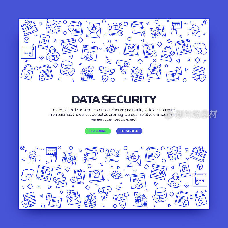 数据安全和网络安全相关图案设计网页横幅