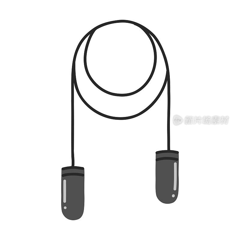 跳绳卡通风格图标。彩色符号矢量插图