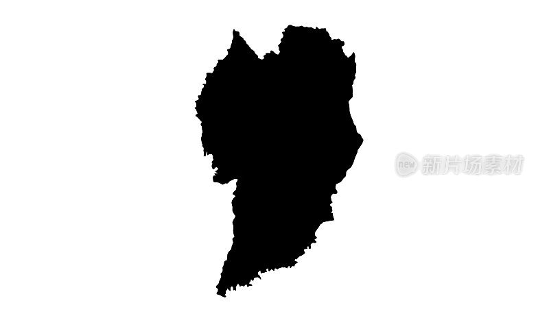 巴西库里蒂巴市的剪影地图