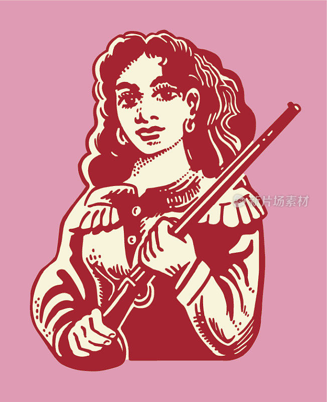 女人拿着步枪