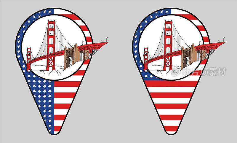 旧金山桥位置图标