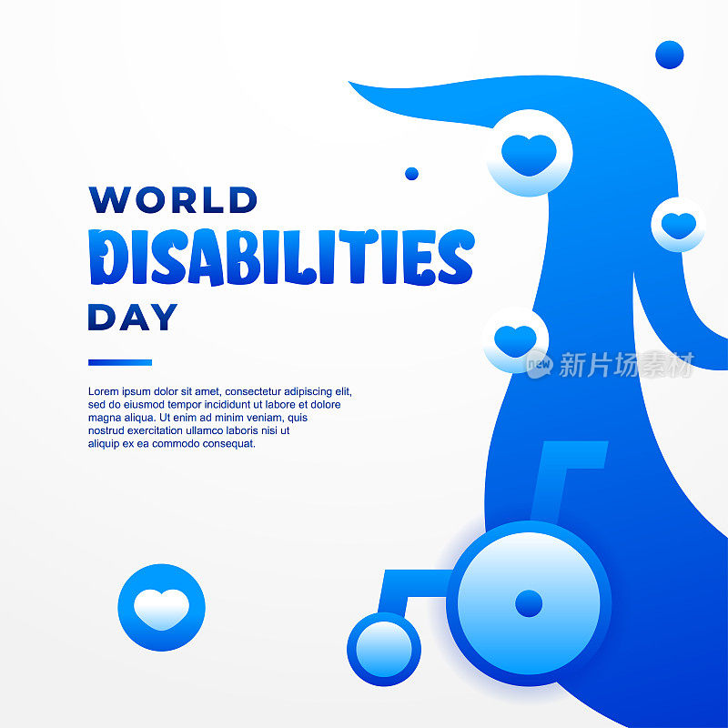 世界残疾人日问候时刻设计背景