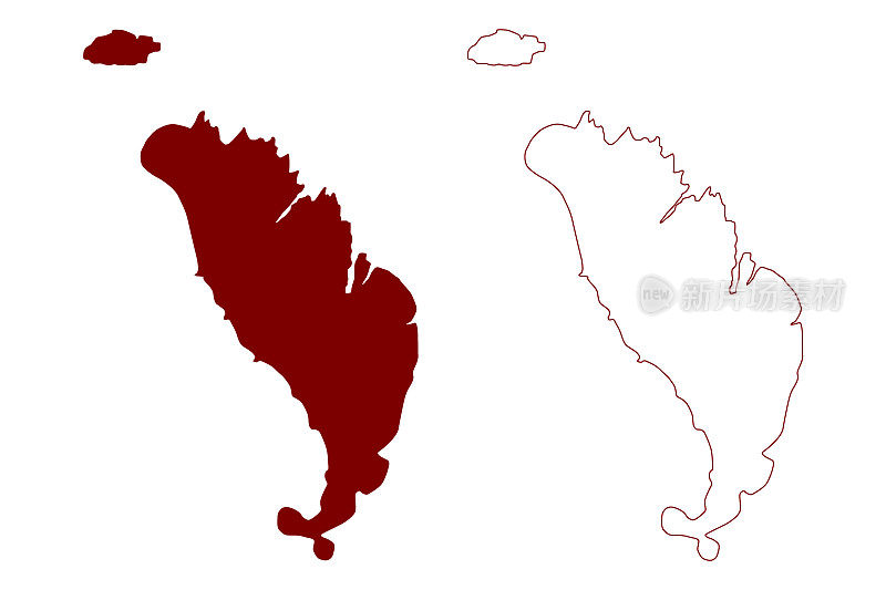 帕帕岛霍尔姆岛(大不列颠及北爱尔兰联合王国，苏格兰，奥克尼)地图矢量插图，潦草草图帕佩伊霍尔姆岛或帕帕韦斯特雷岛地图