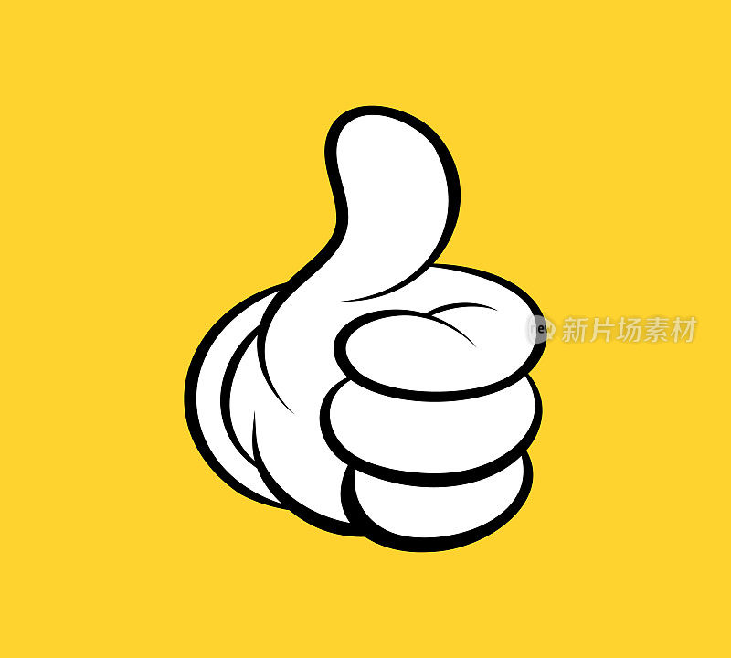 大拇指卡通风格的绘画